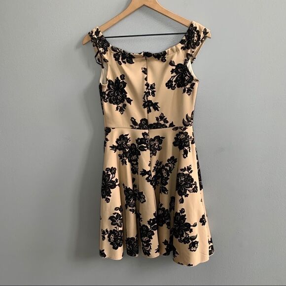 FE Forever Nude and Black Velvet Floral Dress NWT - Picture 6 of 16